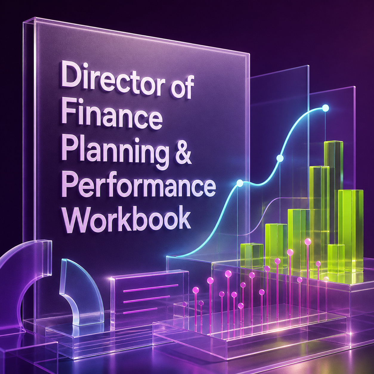 Director of Finance Planning and Performance Workbook for organizing budgets, forecasts, business drivers, and finance actions.