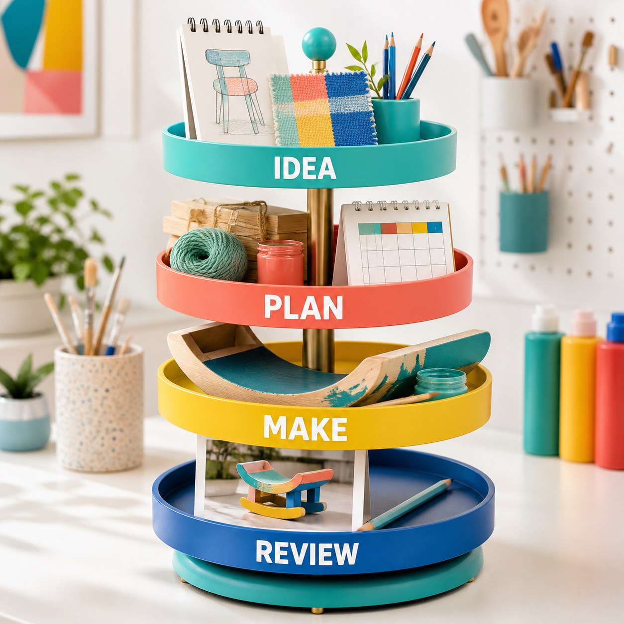 DIY & Craft Project Planner workflow from idea and planning through making and review
