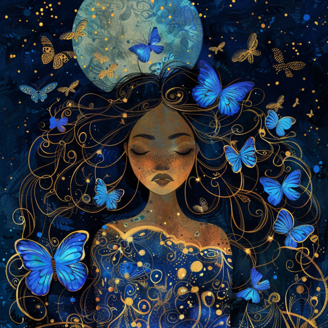 Whimsical Moonlit Portraits AI MidJourney Image Prompt, 9184 Portraits & People, midjourney, whimsical, moonlit, portrait, intricate, nightscape, butterflies, flowing hair, glowing lanterns, magical, dreamy, art, illustration, fantasy, night, nature, elegant, mystical, ethereal, celestial, feminine, Midjourney, Ai, Ai Image Prompt, Image Prompt, Prompt