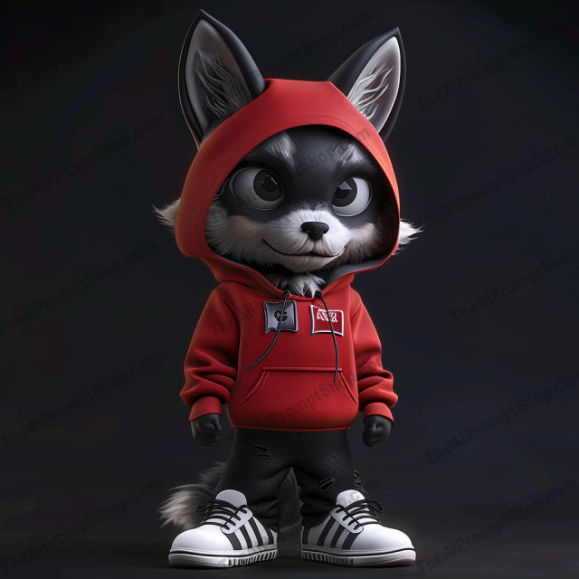 Anthropomorphic Animal Characters AI MidJourney Image Prompt, 9100 Animals, midjourney, anthropomorphic, animal character, urban style, streetwear, red hoodie, sneakers, modern fashion, fur texture, stylish design, character art, urban fashion, cartoon character, digital art, illustration, cool design, fashionable, trendy, modern, creative art, unique style, Midjourney, Ai, Ai Image Prompt, Image Prompt, Prompt