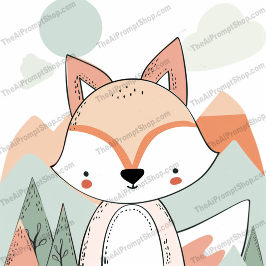 Cute Animal Illustrations AI MidJourney Image Prompt, 9627 Animals, midjourney, cute animals, cartoon animals, fox illustration, hedgehog illustration, cat illustration, puppy illustration, hand-drawn animals, pastel colors, children's decor, whimsical, playful, adorable animals, animal art, illustration, character design, kids art, cute fox, cute hedgehog, cute cat, cute puppy, Midjourney, Ai, Ai Image Prompt, Image Prompt, Prompt