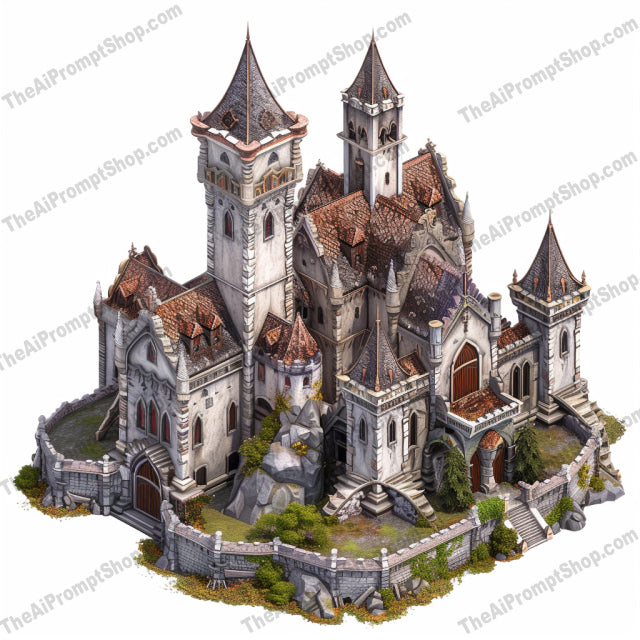 Medieval Isometric Building AI MidJourney Image Prompt, 9086 Isometrics & Icons, midjourney, medieval, isometric, building, architecture, stone, wood, classic, rustic, detailed, illustration, historic, ancient, art, 3D, design, fantasy, vintage, structure, scenery, visual arts, Midjourney, Ai, Ai Image Prompt, Image Prompt, Prompt