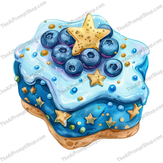 Fantasy-Themed Cakes AI MidJourney Image Prompt, 9119 Food, midjourney, fantasy, cake, flowers, moon, stars, clover, blueberries, dessert, whimsical, colorful, magical, artistic, food illustration, sweet, baking, creative, imaginative, confectionery, pastry, decorative, Midjourney, Ai, Ai Image Prompt, Image Prompt, Prompt