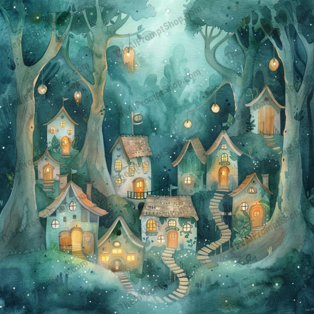 Magical Fantasy Village AI MidJourney Image Prompt, 9188 Fantasy, midjourney, magical, fantasy, village, castle, floating island, whimsical, ethereal, forest, glowing lanterns, cozy cottages, wonder, adventure, storytelling, imaginative, art, scenic, fairy tale, dreamscape, enchanted, picturesque, Midjourney, Ai, Ai Image Prompt, Image Prompt, Prompt