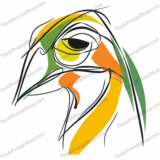 Minimalist line art in a fantasy style created from an AI image prompt.