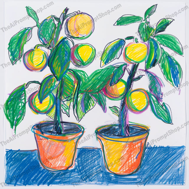 Vibrant Potted Plants Art AI MidJourney Image Prompt, 9609 — A vibrant and colorful single image of various potted plants — product preview image 2