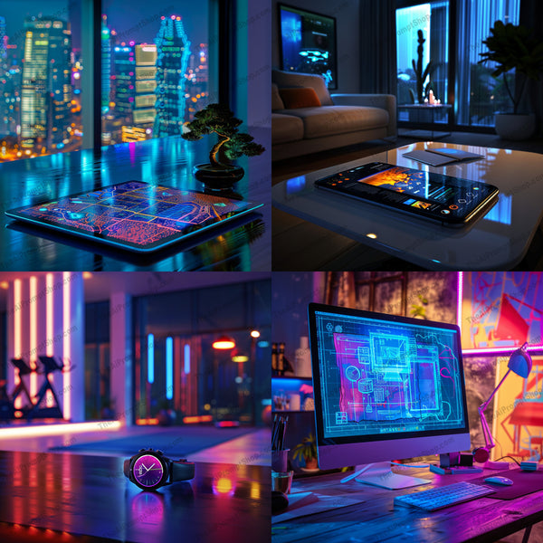 Futuristic tech and cityscapes illustration in a cinematic style created from an AI image prompt.