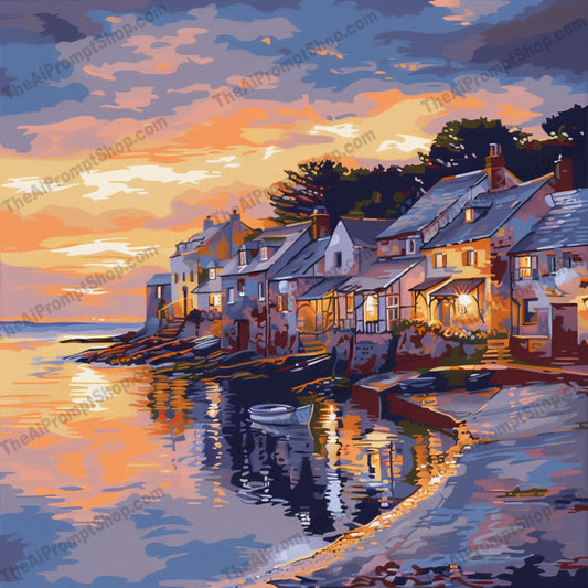 Serene Landscapes AI MidJourney Image Prompt, 9309 Landscapes & Paintings, midjourney, landscape, village, mountain, countryside, forest, stream, sunset, sunrise, nature, scenery, tranquil, serene, picturesque, detailed painting, vibrant colors, reflection, water, trees, scenic view, calming, visual art, Midjourney, Ai, Ai Image Prompt, Image Prompt, Prompt