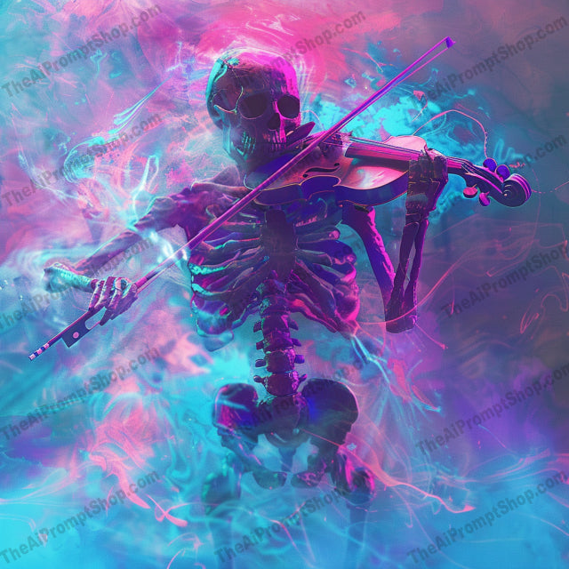 Futuristic Skeleton Art AI MidJourney Image Prompt, 8648Ai, Ai Image Prompt, art, bright, characters, cyberpunk, detail, digital, fantasy, Futuristic, futuristic fantasy, glowing, high-tech, Image Prompt, mesmerizing, midjourney, modern, neon, neon art, Prompt, sci-fi, sci-fi art, skeleton, skull, unique, vibrant