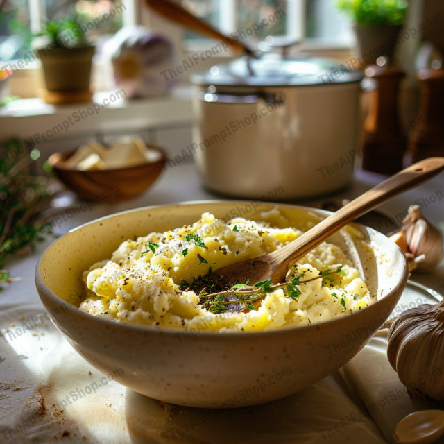 Rustic Kitchen Cooking Scene AI MidJourney Image Prompt, 8885 Food, midjourney, rustic kitchen, cooking, home cooking, natural light, food preparation, fresh ingredients, sunlit kitchen, cozy kitchen, culinary process, whisking, baking, strawberries, mashed potatoes, kitchen utensils, eggs, butter, herbs, recipe, homemade meal, kitchen decor, Midjourney, Ai, Ai Image Prompt, Image Prompt, Prompt