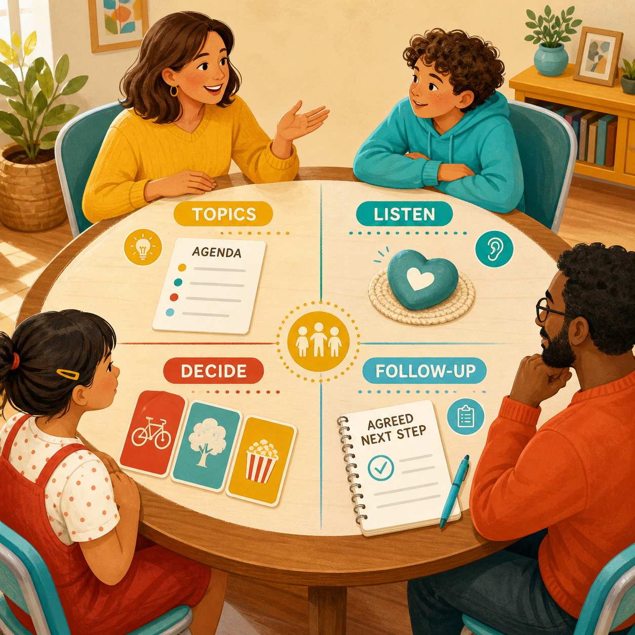 Family Meeting Toolkit visual overview showing the toolkit's practical planning areas.