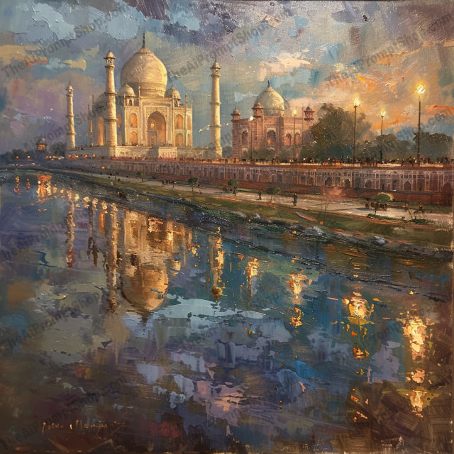 Iconic Landmarks in Oil Paint AI MidJourney Image Prompt, 9175 Landscapes & Paintings, midjourney, oil painting, landmark, impressionism, vibrant colors, dynamic brush strokes, artistic expression, realism, Big Ben, Colosseum, Statue of Liberty, Taj Mahal, famous landmarks, painting style, artwork, cityscape, historical sites, evening sky, reflections, architecture, masterpiece, Midjourney, Ai, Ai Image Prompt, Image Prompt, Prompt