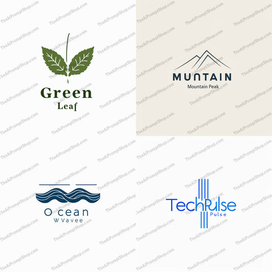 Creative logo designs created from an AI image prompt.