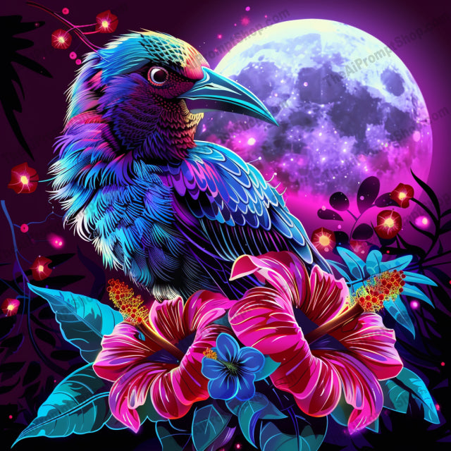 Neon Nature AI MidJourney Image Prompt, 9083 Animals, midjourney, neon, nature, bird, butterfly, lizard, tree, flowers, glow, colorful, vibrant, illustration, art, design, celestial, fantasy, flora, fauna, night, jungle, exotic, Midjourney, Ai, Ai Image Prompt, Image Prompt, Prompt