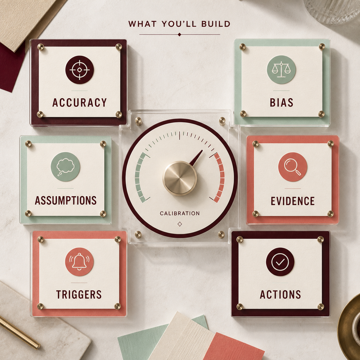 Forecast toolkit contents showing accuracy bias assumptions evidence triggers and actions