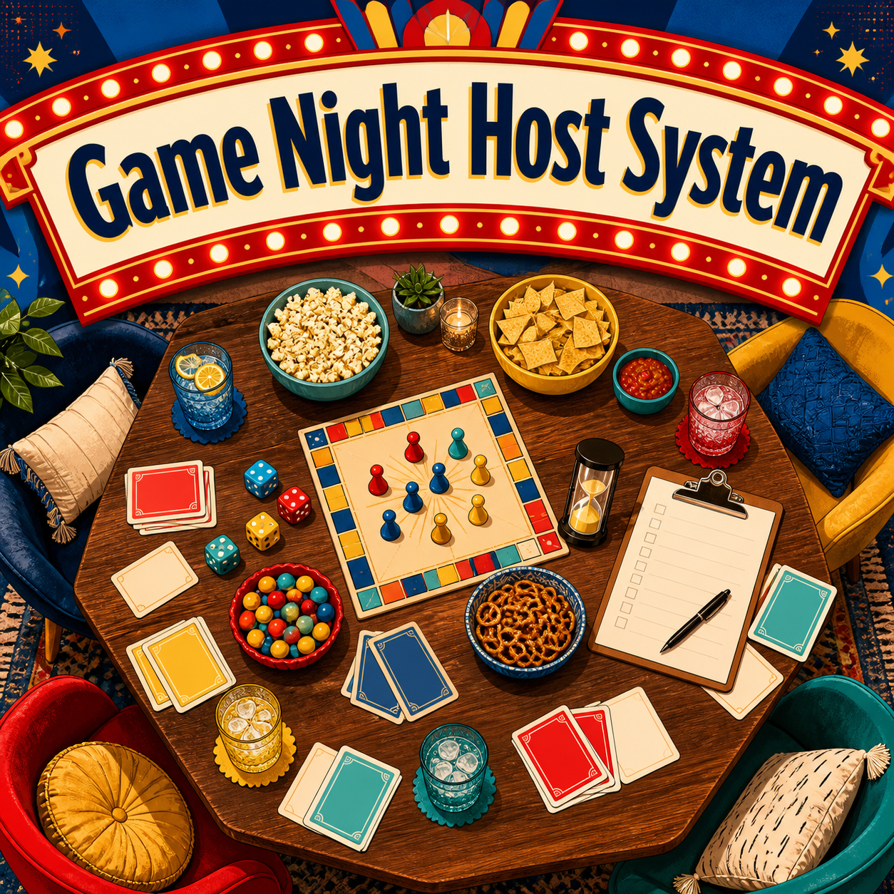 Game Night Host System cover for planning the project