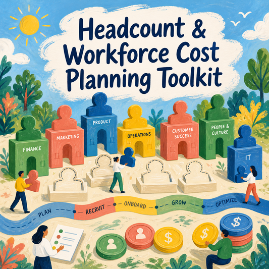 Headcount and Workforce Cost Planning Toolkit for organizing positions, hiring timing, costs, scenarios, and approvals.