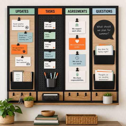 Household Communication System visual overview showing the toolkit's practical planning areas.