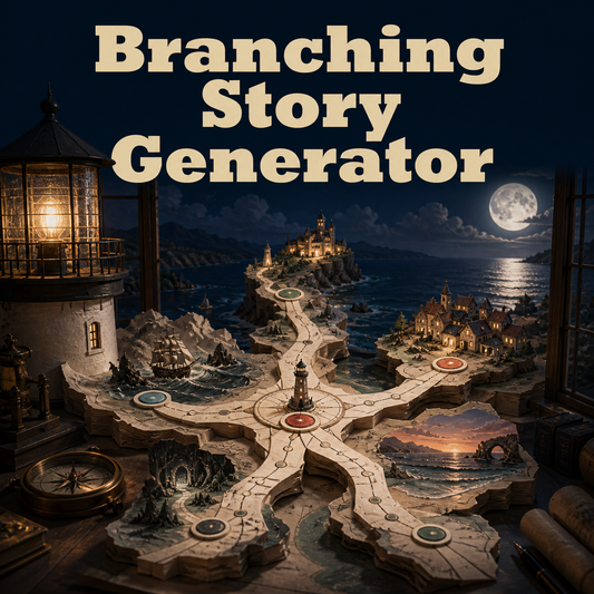 Branching Story Generator cover showing the generator theme