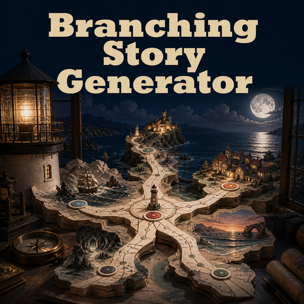 Branching Story Generator cover showing the generator theme