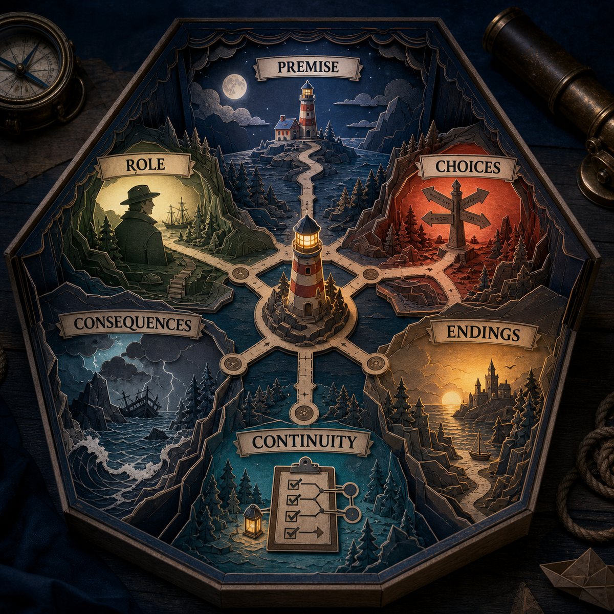 Branching Story Generator overview of the details used to shape the output