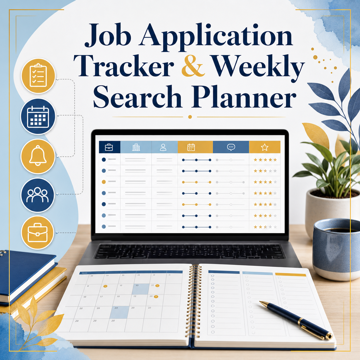 Job Application Tracker and Weekly Search Planner cover