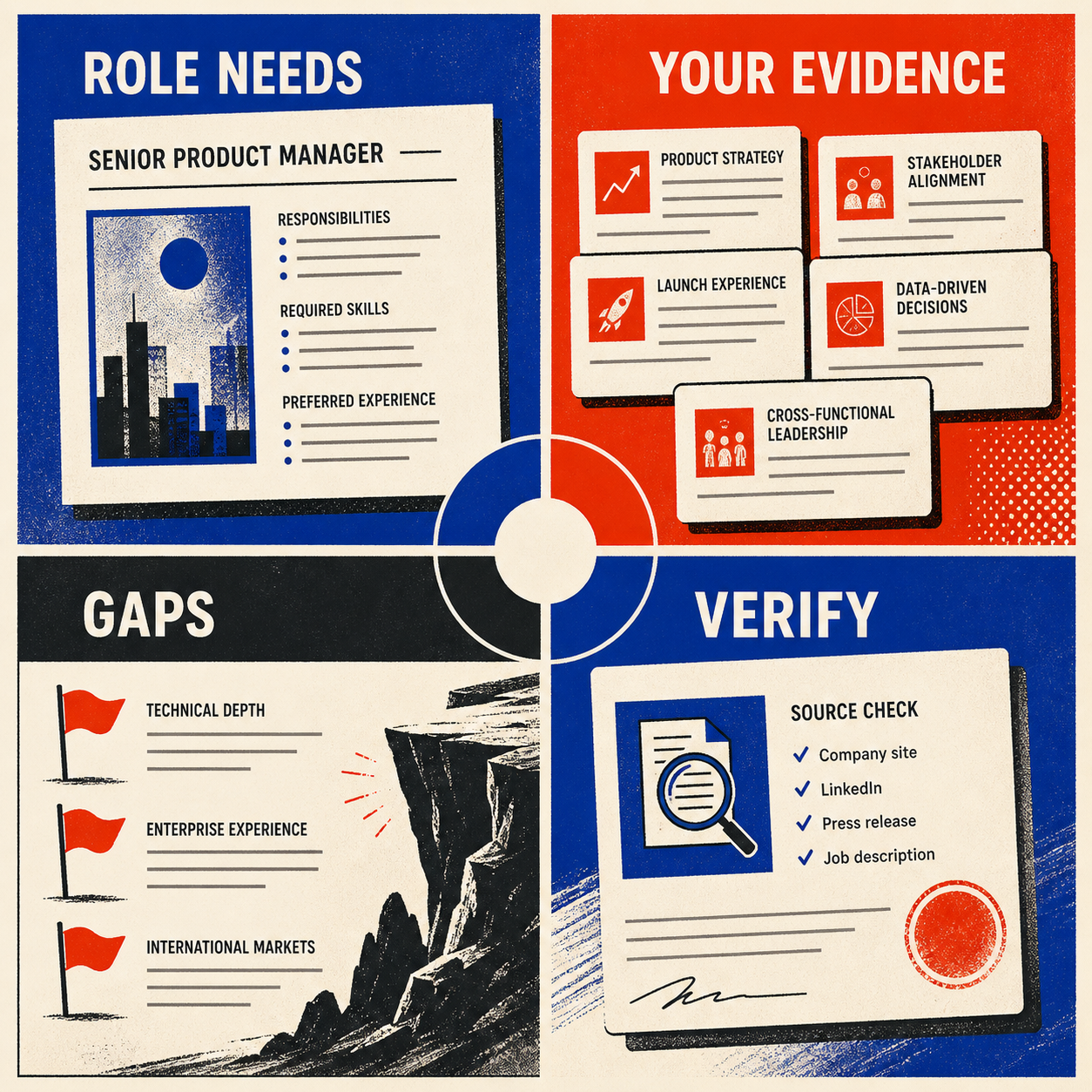 Job Fit & Application Priority Generator | AI Prompt Tool overview of role needs, candidate evidence, gaps, and facts to verify