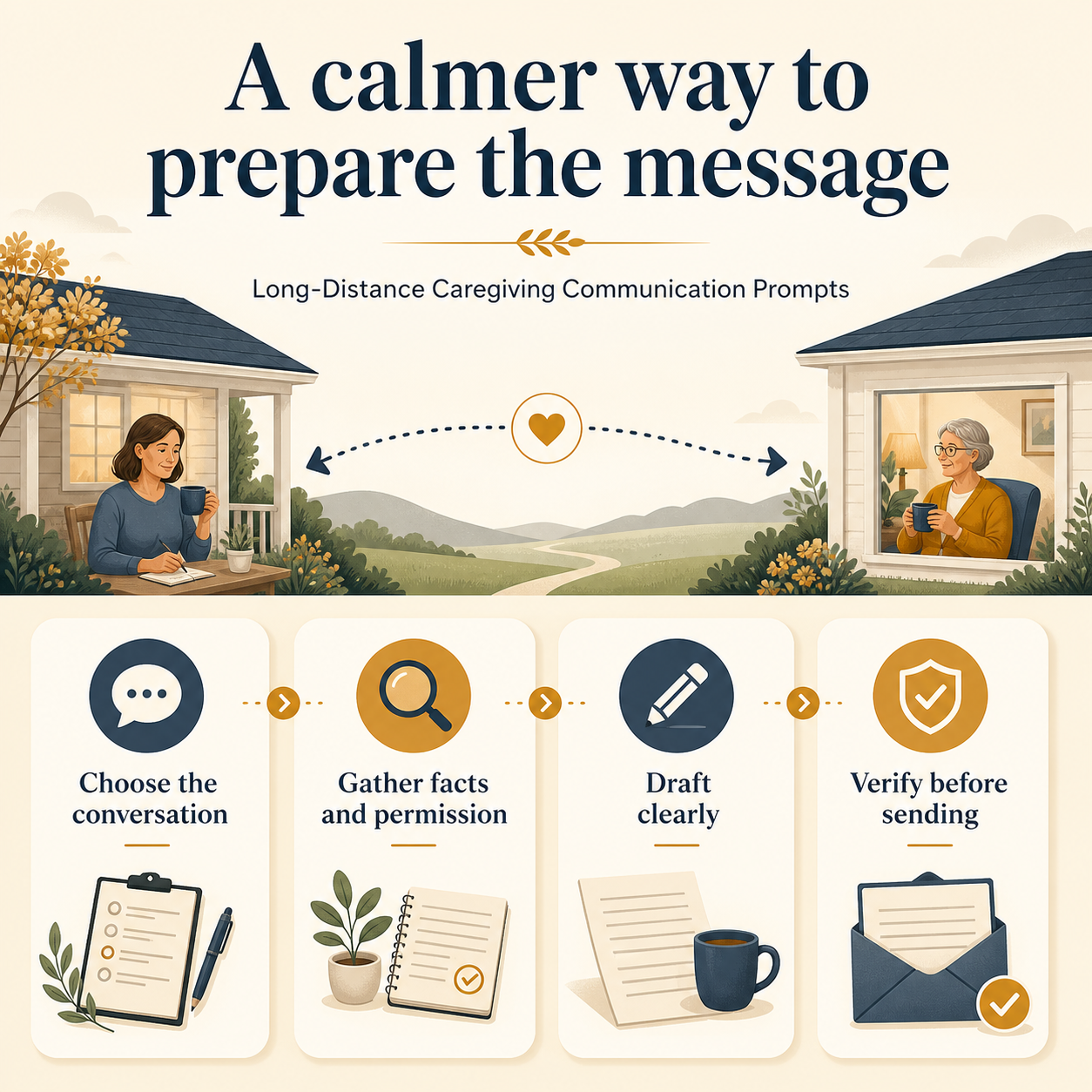 How to use and review the Long-Distance Caregiving Communication Prompts | Focused Prompt Pack