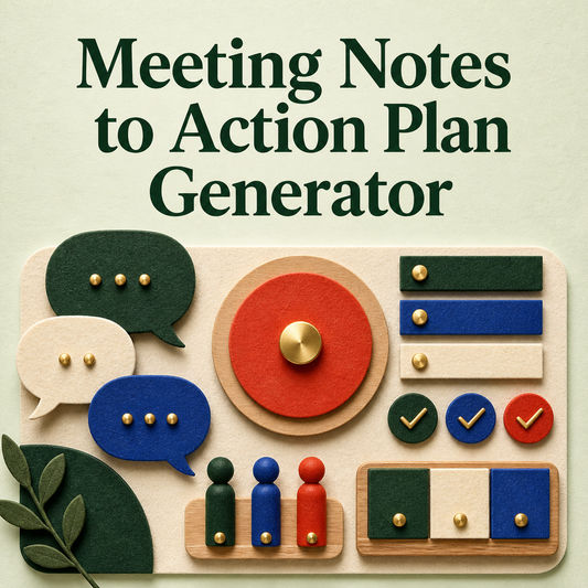Meeting Notes to Action Plan Generator | AI Prompt Tool cover for planning the project