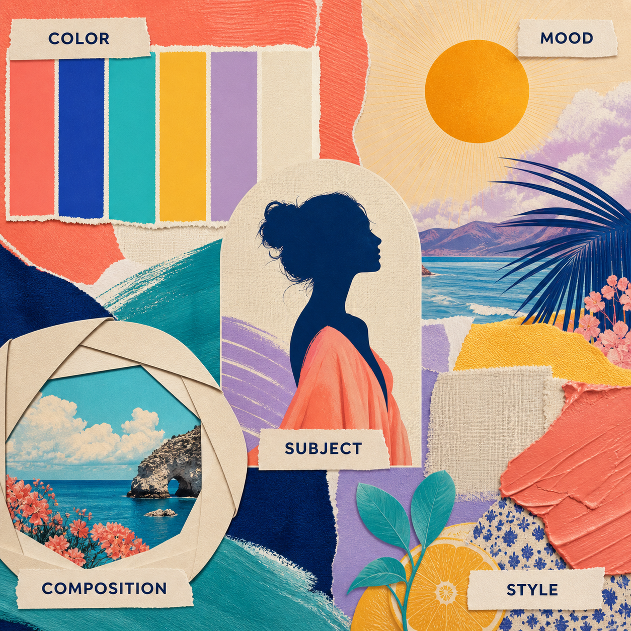 Brand Collection Builder contents covering color, mood, subject, composition, and style.