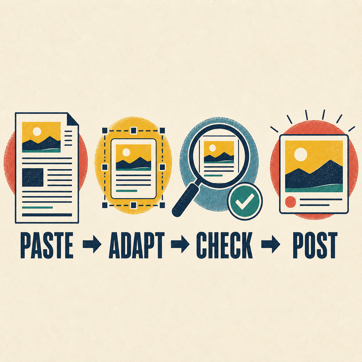Newsletter-to-Social Post Generator paste, adapt, check, and post method
