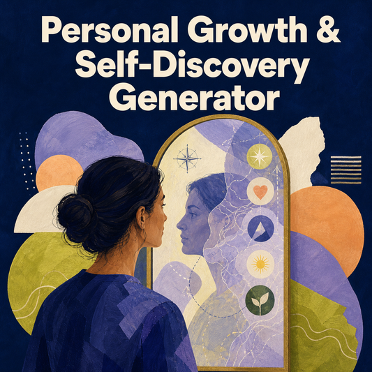 Personal Growth & Self-Discovery Generator cover with a reflective mirror illustration