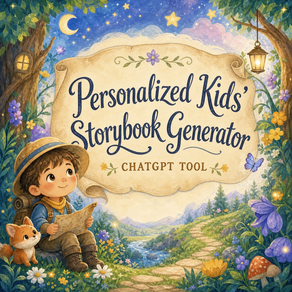 Personalized Kids Storybook Generator cover with a child-friendly storybook scene