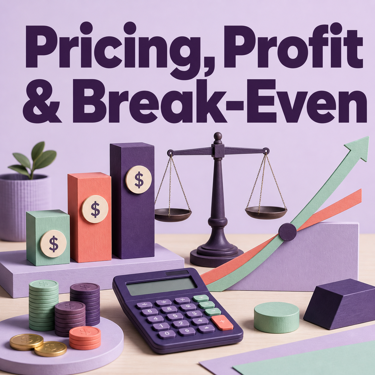 Pricing Profit and Break-Even AI Workflow Toolkit cover with pricing and calculation objects