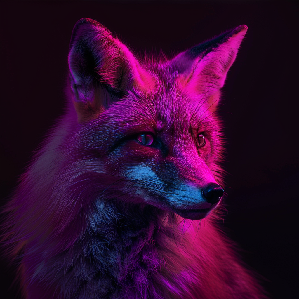 Vibrant Neon Animals AI MidJourney Image Prompt, 9371