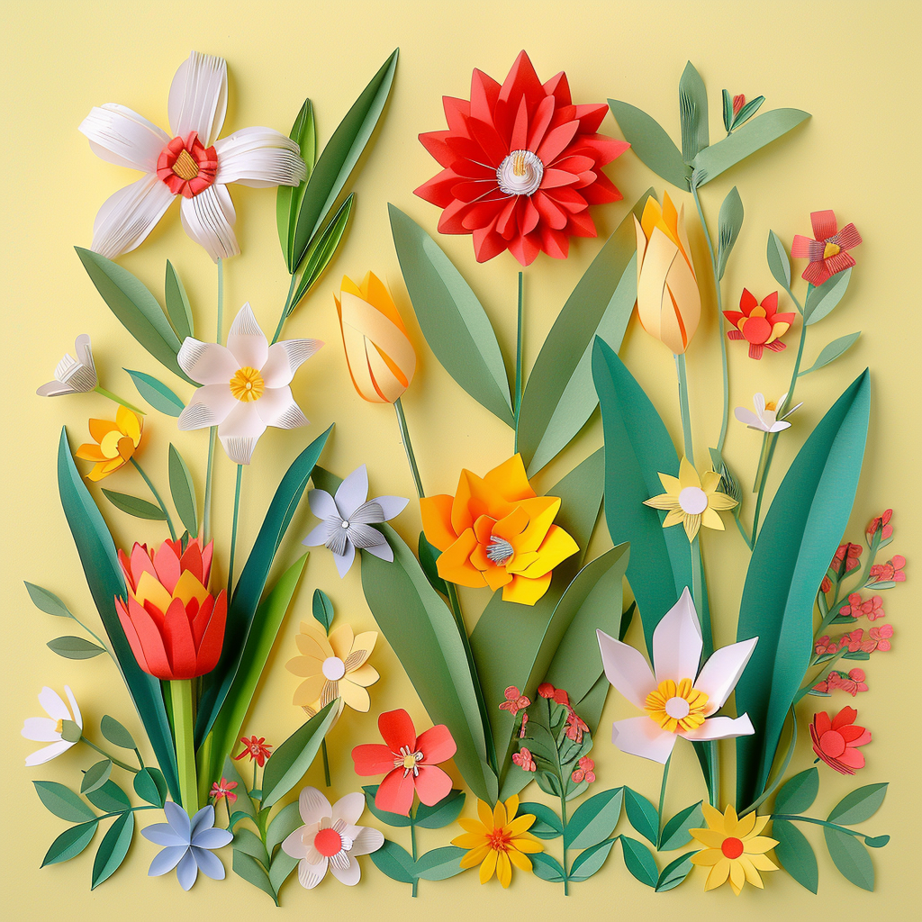 Vibrant Paper Art Creations AI MidJourney Image Prompt, 80233D art, artistic, butterflies, craftsmanship, creative, design, detailed, fruits, handmade, intricate, midjourney, nature, paper art, seashells, tropical, tropical flowers