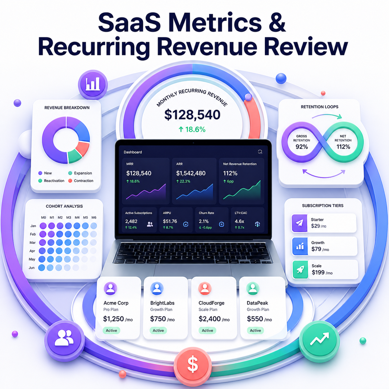 saas metrics recurring revenue review toolkit product image 1