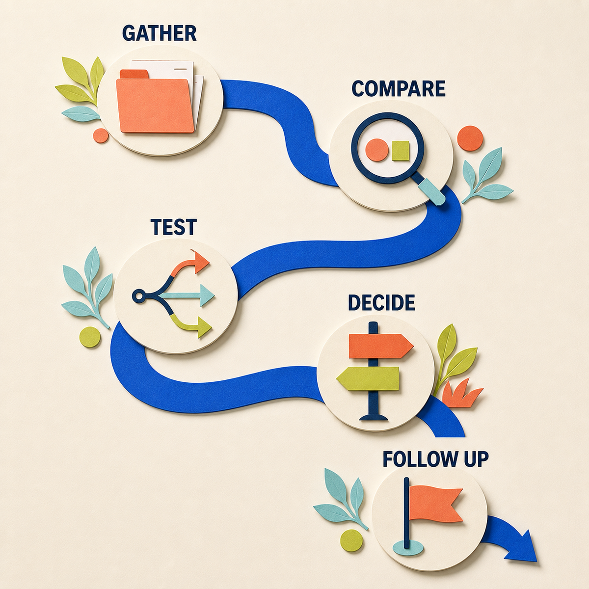 SaaS Metrics and Recurring Revenue Review method for gathering, comparing, testing, deciding, and following up.