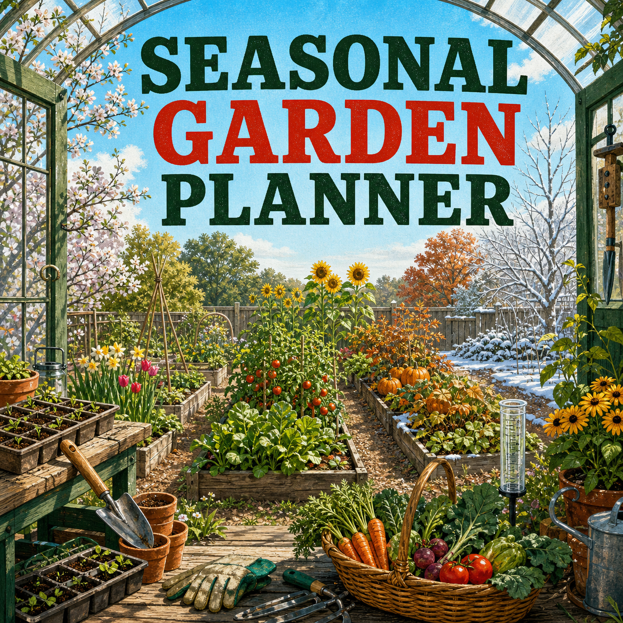Seasonal Garden Planner for planning planting, care, troubleshooting, and harvests