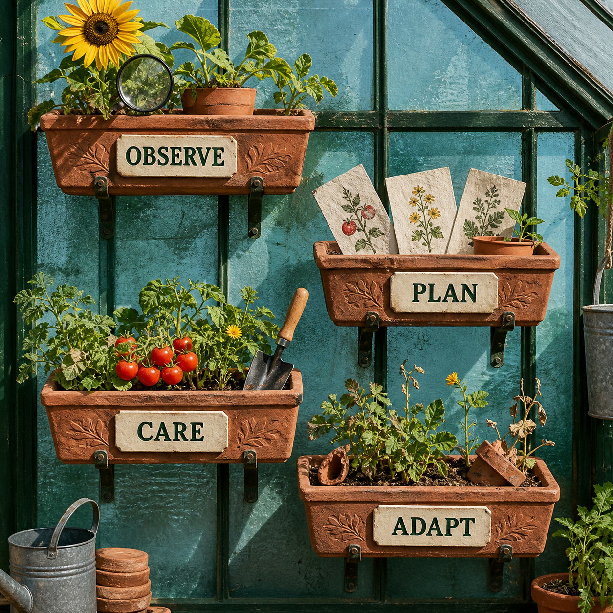 Seasonal Garden Planner process to observe, plan, care, and adapt