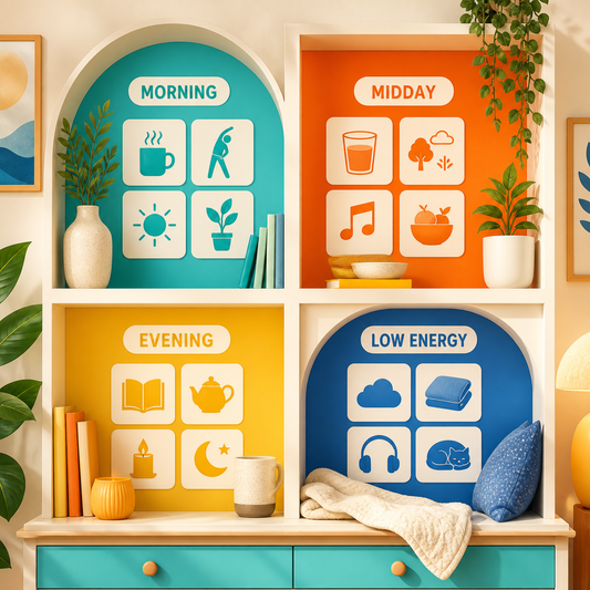 Self-Care Routine Builder visual overview showing the toolkit's practical planning areas.