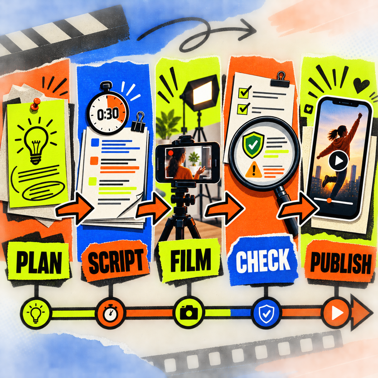 Short-Form Video Script Generator plan, script, film, check, and publish method