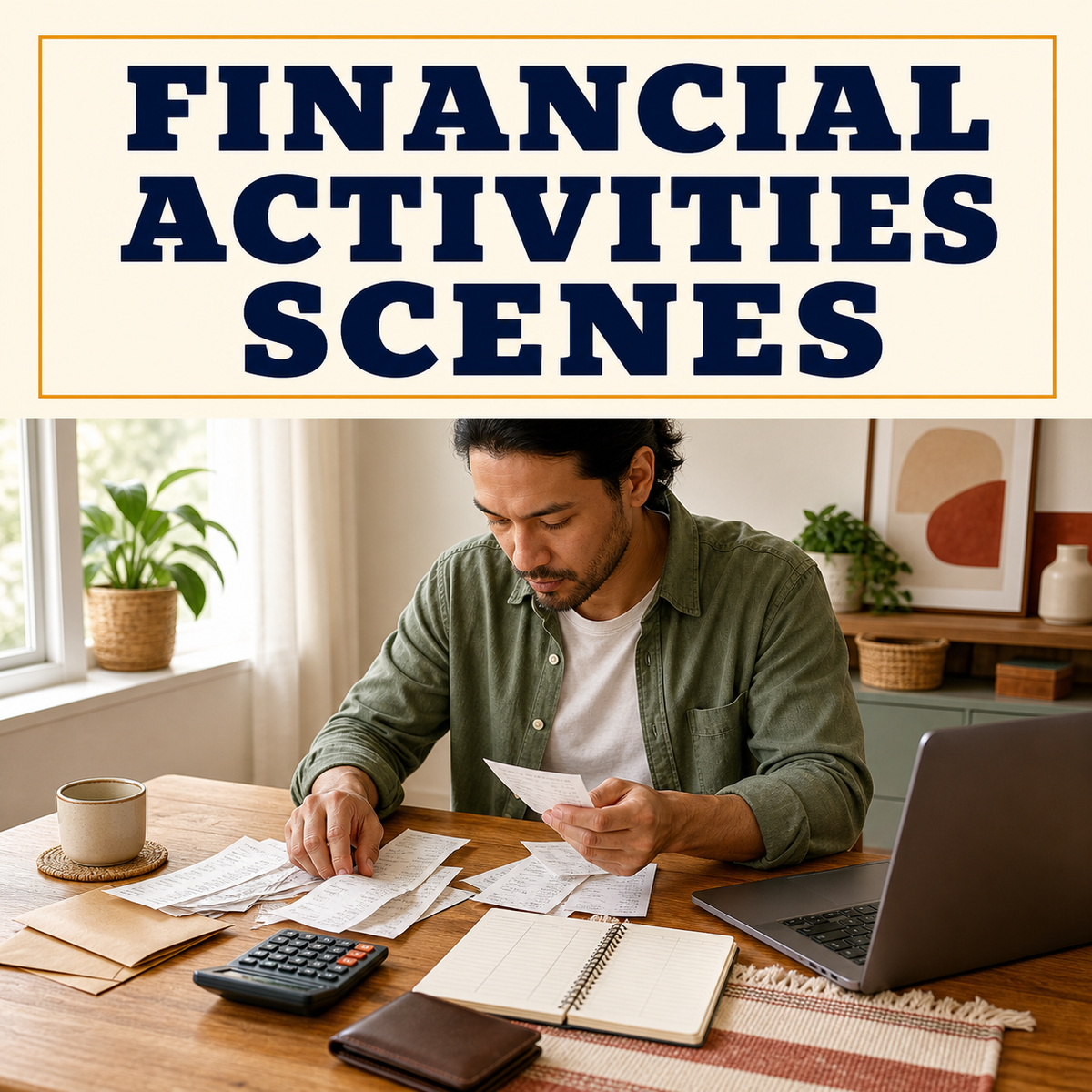 Financial Activities Scenes guide cover showing practical household money organization