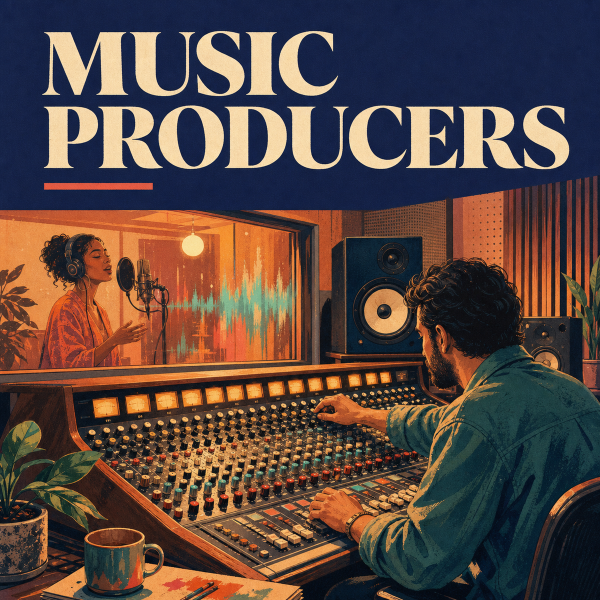 Music Producers guide cover showing a producer mixing a recording session