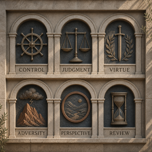 Topics covered in the Stoic Reflection & Resilience Prompt Pack