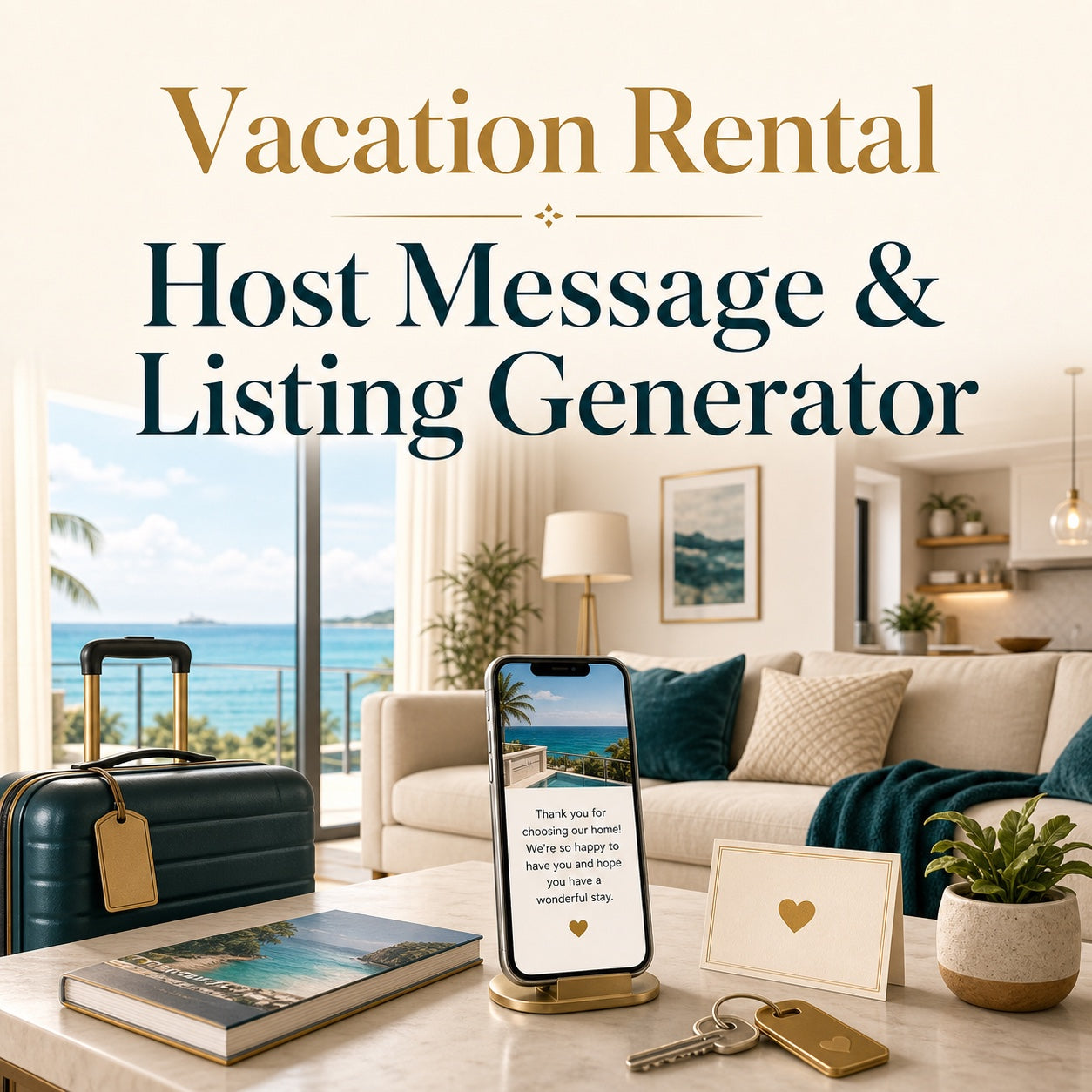 Vacation rental host workspace cover for the Vacation Rental Host Message and Listing Generator