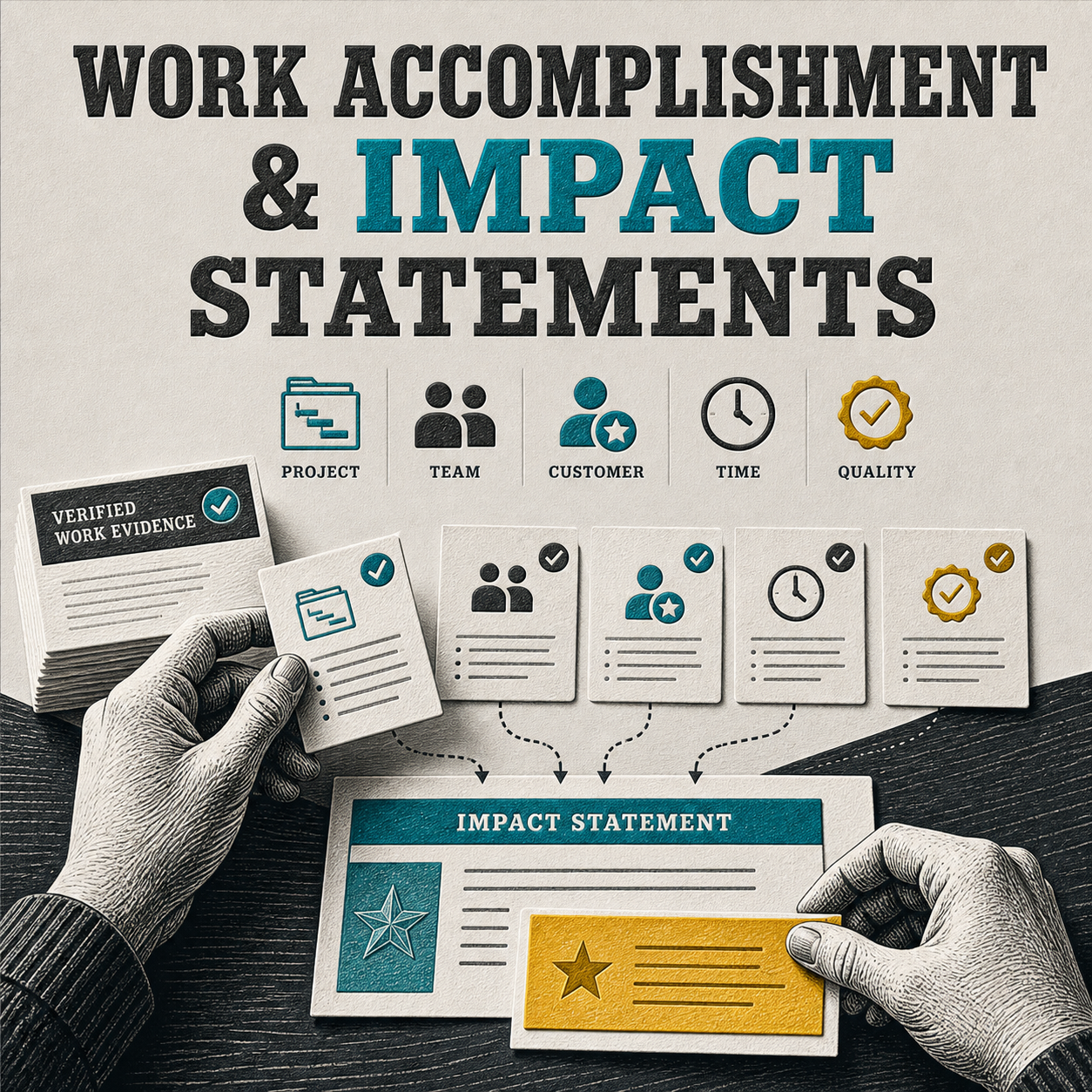 Work Accomplishment & Impact Statements | Focused Prompt Pack cover with verified work evidence cards