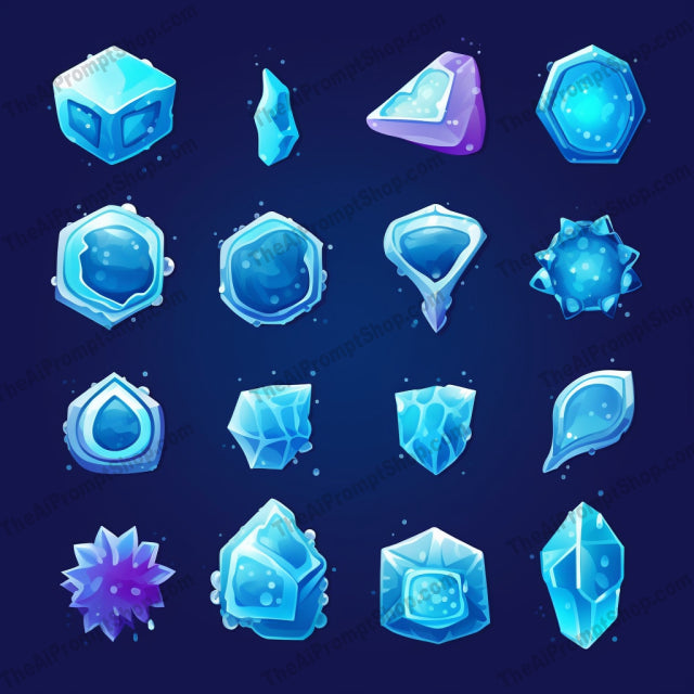 AI Midjourney Prompt for Vector Ice Icons