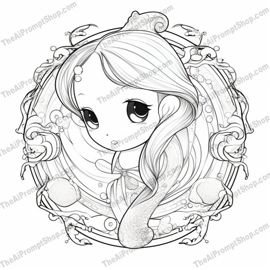 AI Midjourney Prompt for Anime Chibi Animal Coloring Page