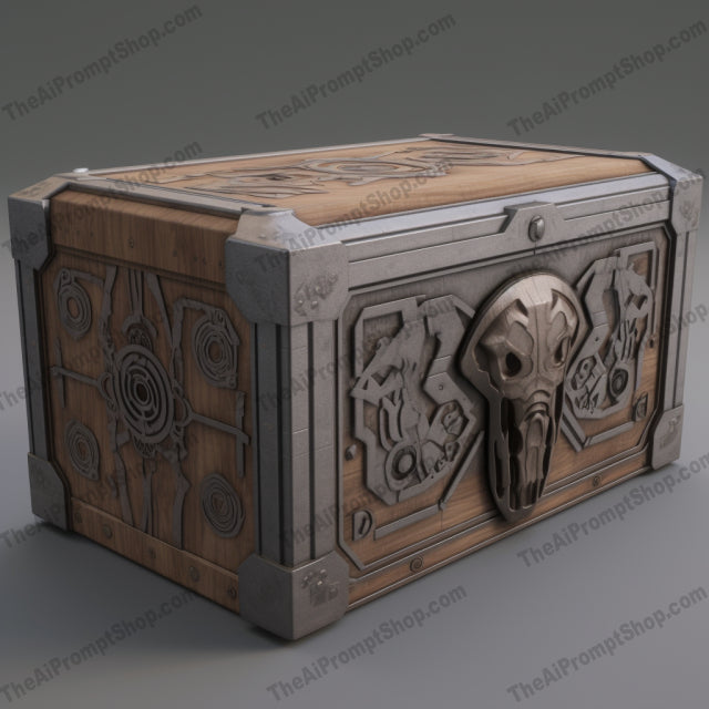 AI Midjourney Prompt for Wooden Chest with Creature Head